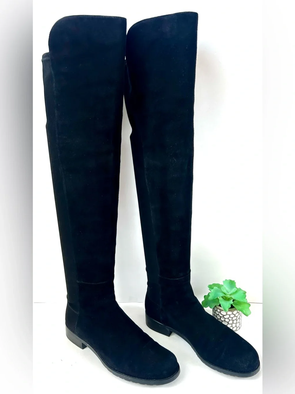 Stuart Weitzman 5050 Black Suede Over-the-Knee OTK Boots Size 6